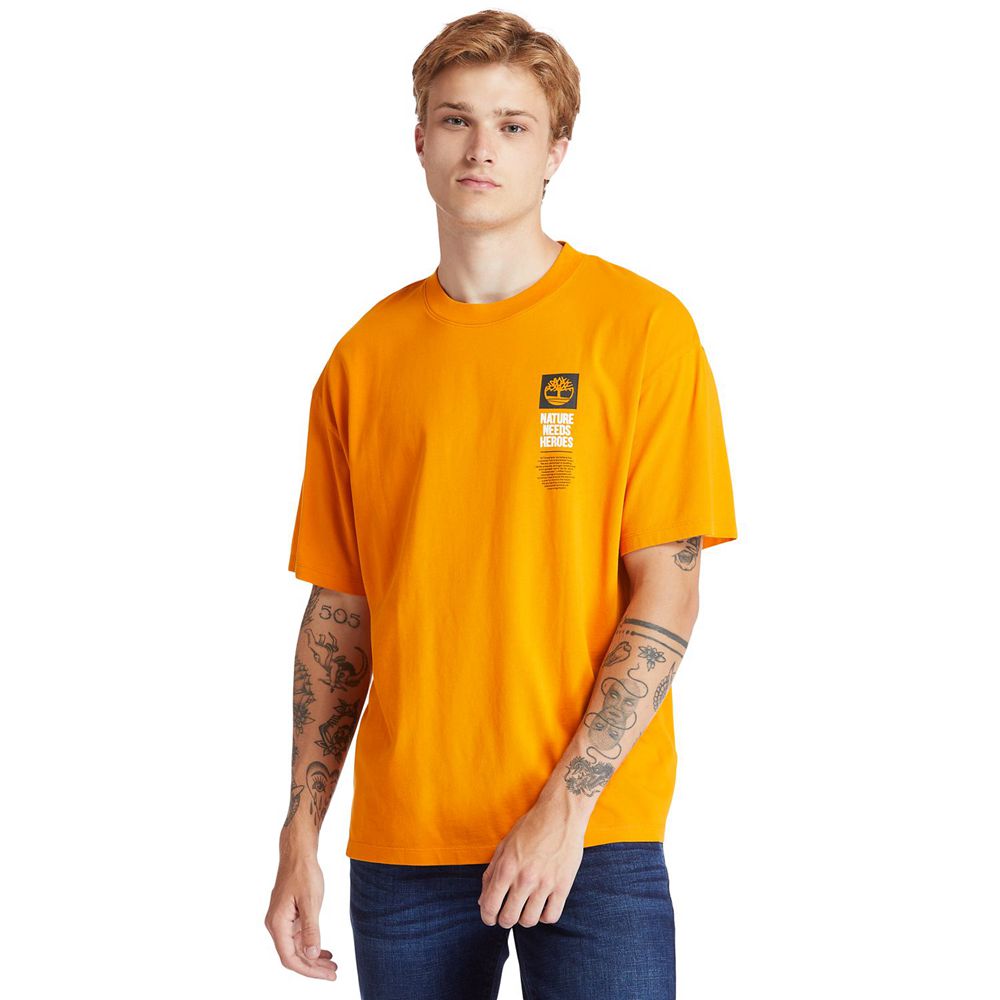 Camisetas Timberland Hombre Heritage Short-Sleeve Tree Pack Naranjas - Chile CYB-809651